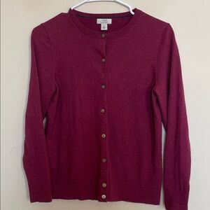 L.L. Bean Supima Cotton Long Sleeve Button Up Cardigan Size Small